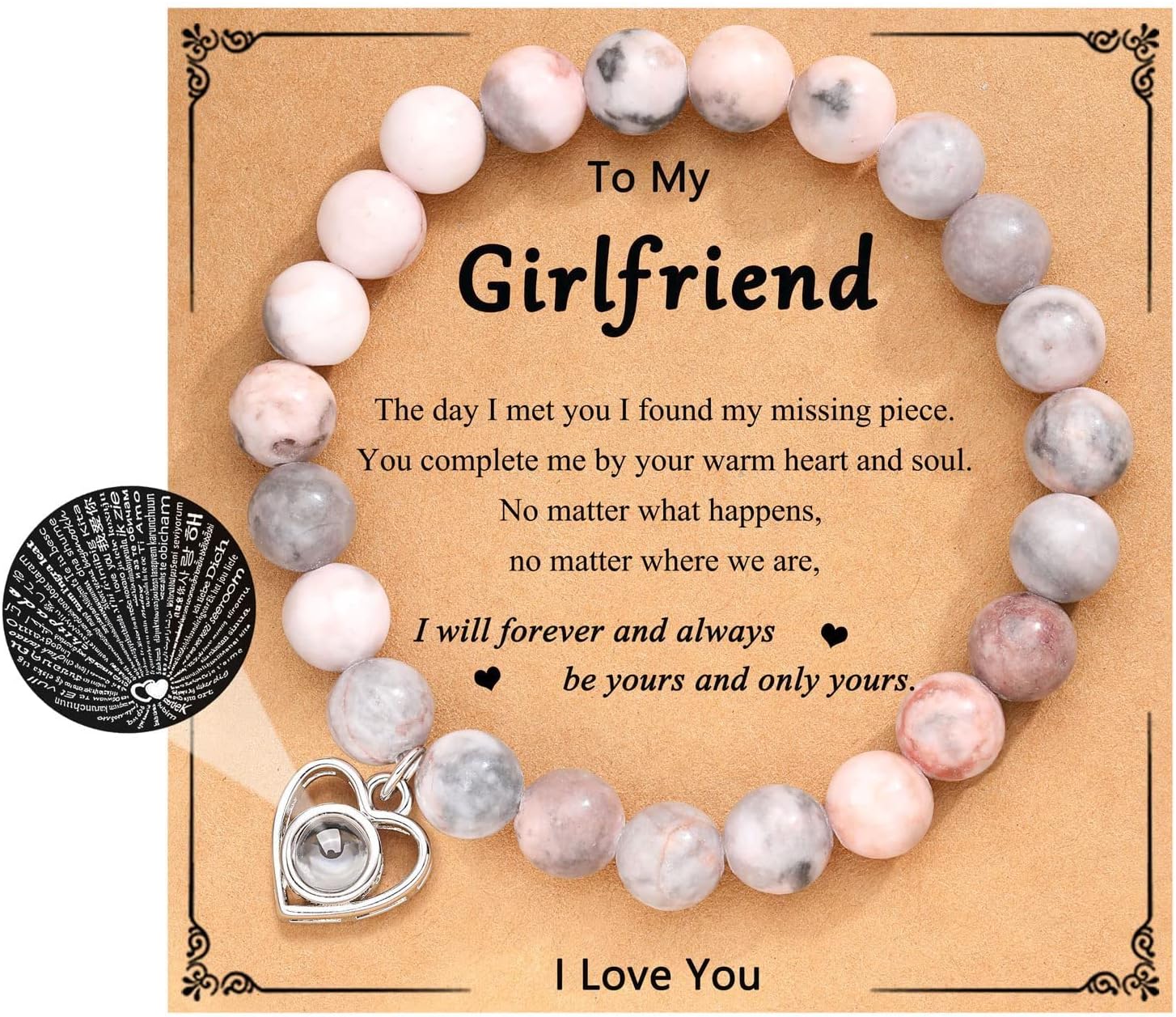 Amazon.co.jp: 72ore 100言語 I Love You ブレスレット To My